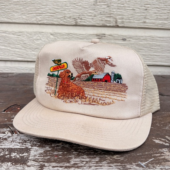 vintage DEKALB Ducks embroidered farming hat K PRODUCTS mesh beige - Picture 1 of 8